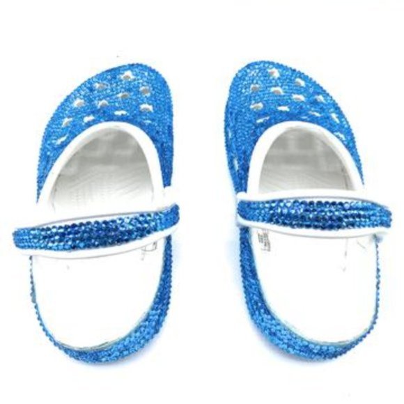 Bling Aqua Blue Rhinestones Studded Customized Clogs Adults - Picture 6 of 11
